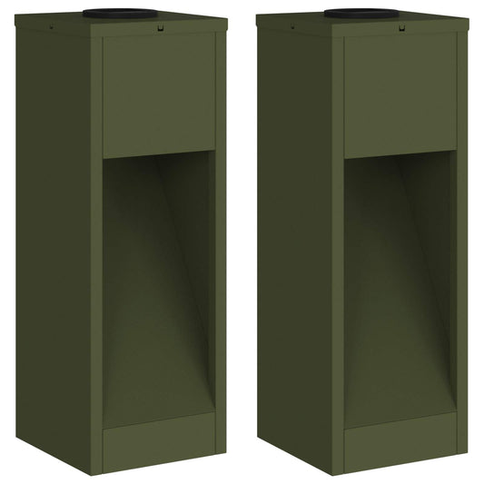 vidaXL Φωτιστικό Ηλιακής Ενέργειας LED Διαδρομής 2 pcs Ελιά Πράσινη