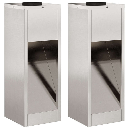 vidaXL Φωτιστικό Ηλιακής Ενέργειας LED Διαδρομής 2 pcs Ασημί