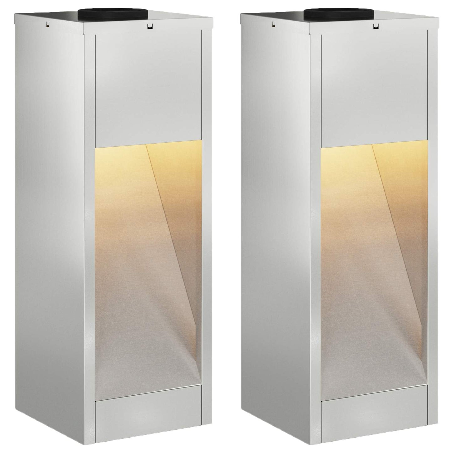vidaXL Φωτιστικό Ηλιακής Ενέργειας LED Διαδρομής 2 pcs Ασημί