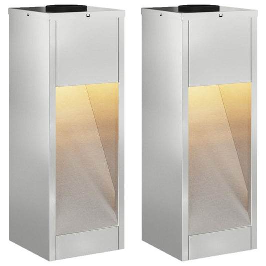 vidaXL Φωτιστικό Ηλιακής Ενέργειας LED Διαδρομής 2 pcs Ασημί