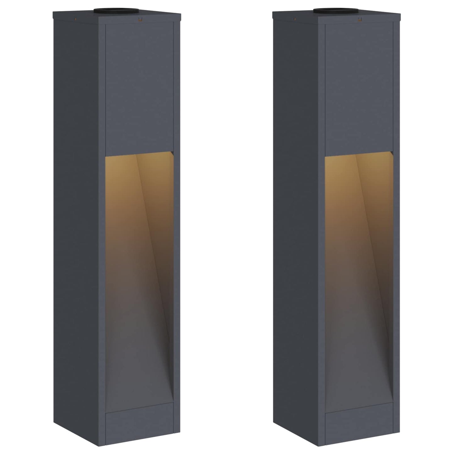 vidaXL Φωτιστικό Ηλιακής Ενέργειας LED Διαδρομής 2 pcs Ανθρακί