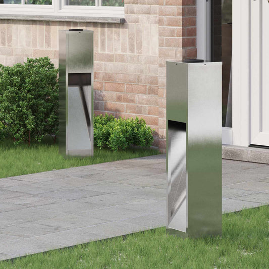 vidaXL Φωτιστικό Ηλιακής Ενέργειας LED Διαδρομής 2 pcs Ασημί