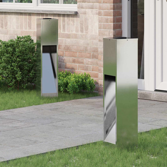 vidaXL Φωτιστικό Ηλιακής Ενέργειας LED Διαδρομής 2 pcs Ασημί