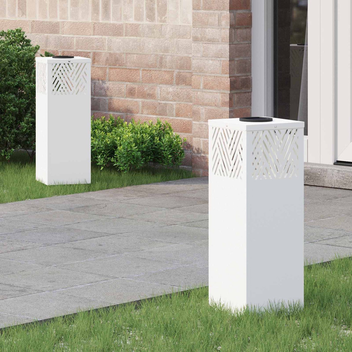 vidaXL Ηλιακό LED Φως Δρόμου 2 pcs Λευκό Κρύο Ρολαρισμένο Χάλυβα