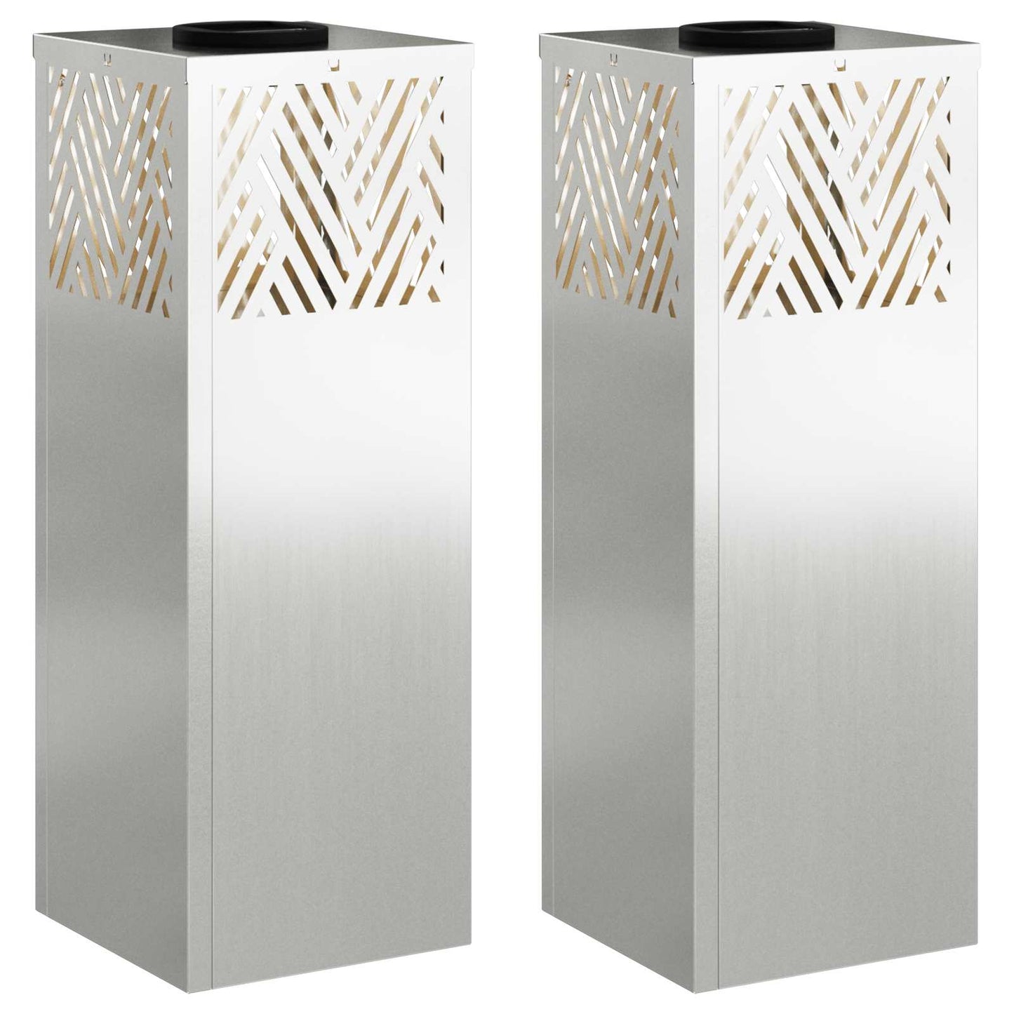 vidaXL Ηλιακό LED Φως Δρόμου 2 pcs Ασημί Γαλβανισμένο