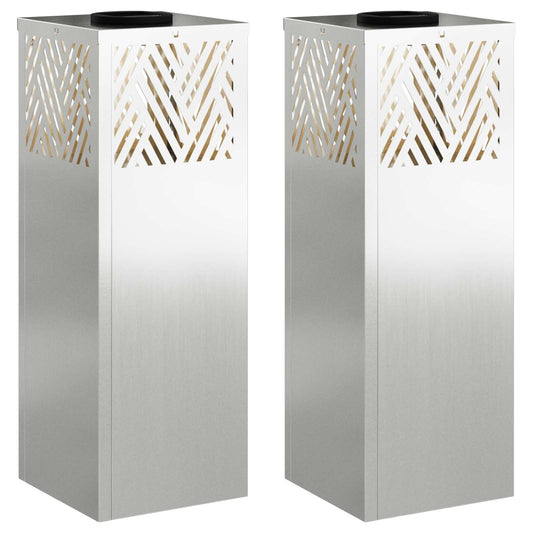 vidaXL Ηλιακό LED Φως Δρόμου 2 pcs Ασημί Γαλβανισμένο