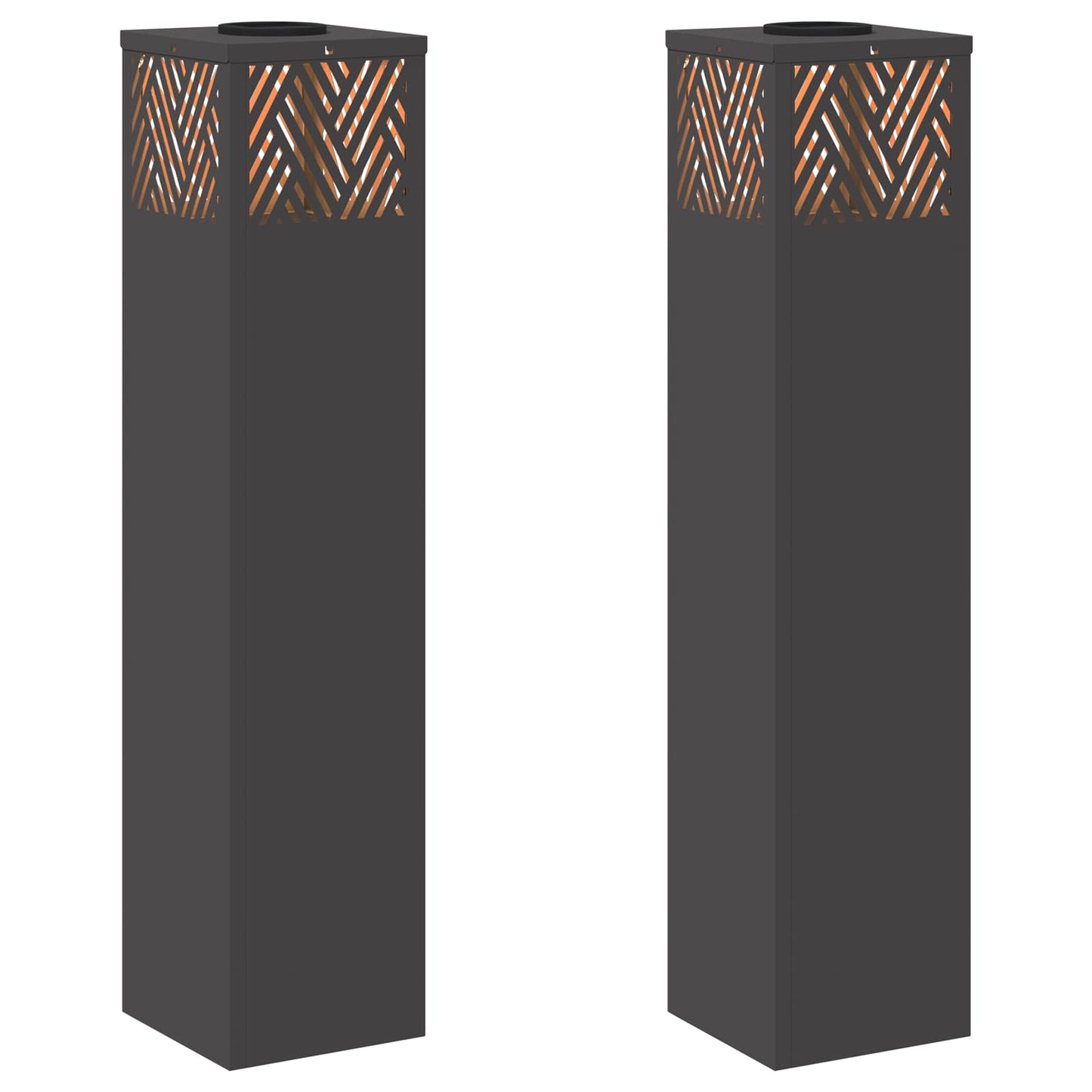 vidaXL Ηλιακό LED Φως Δρόμου 2 pcs Μαύρο Κρύο Ρολαρισμένο Χάλυβα