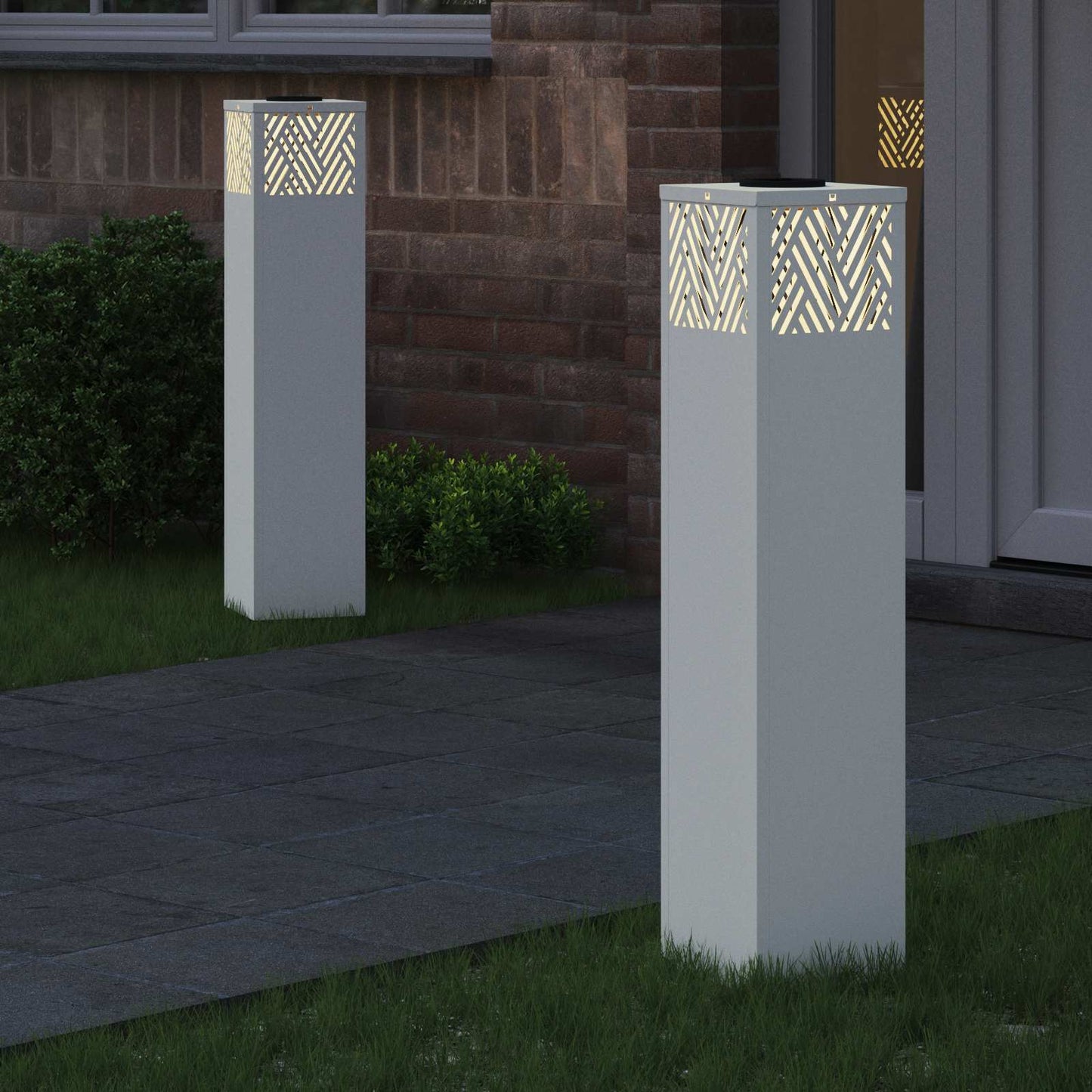 vidaXL Ηλιακό LED Φως Δρόμου 2 pcs Λευκό Κρύο Ρολαρισμένο Χάλυβα