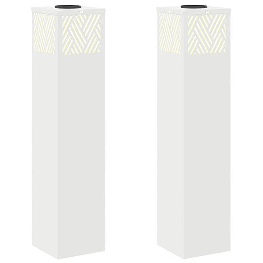 vidaXL Ηλιακό LED Φως Δρόμου 2 pcs Λευκό Κρύο Ρολαρισμένο Χάλυβα