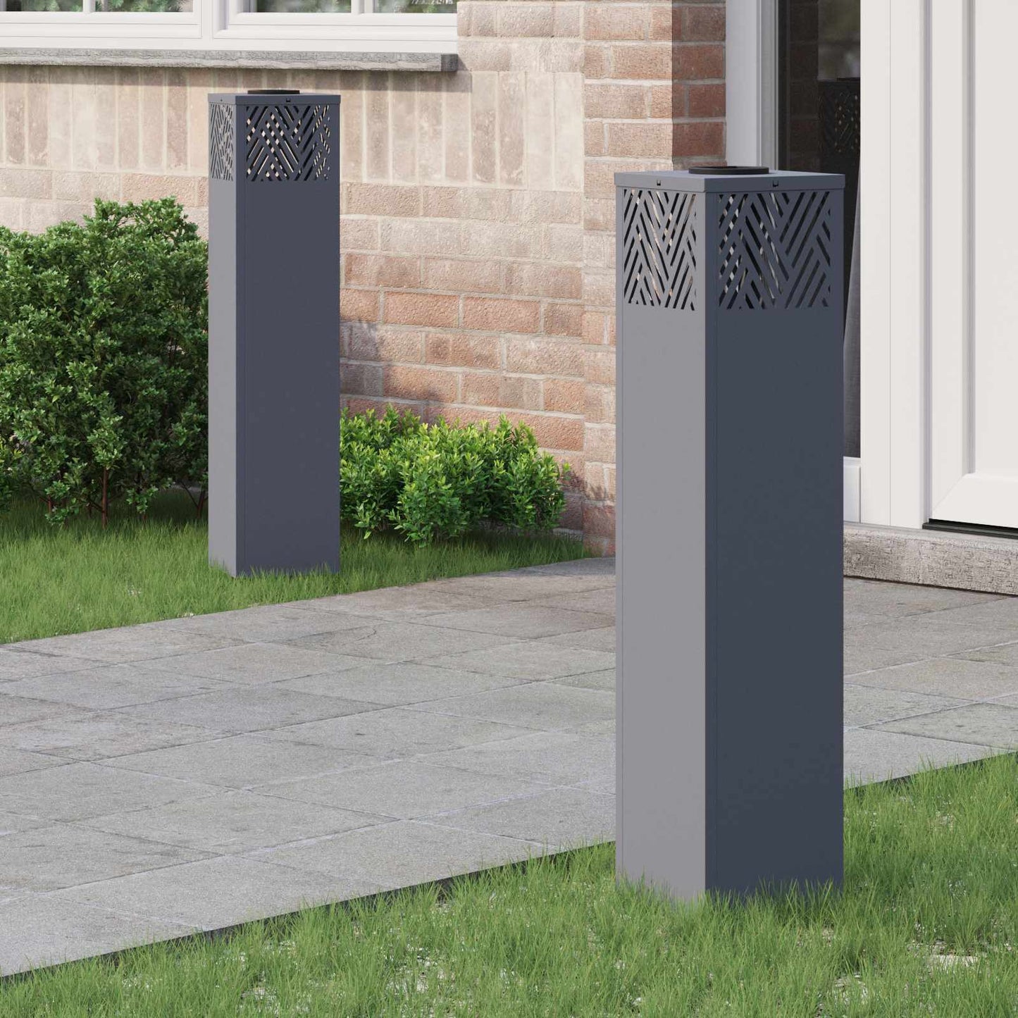 vidaXL Ηλιακό LED Φως Δρόμου 2 pcs Ανθρακί Κρύο Ρολαρισμένο Χάλυβα