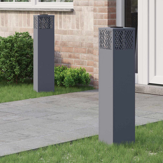 vidaXL Ηλιακό LED Φως Δρόμου 2 pcs Ανθρακί Κρύο Ρολαρισμένο Χάλυβα