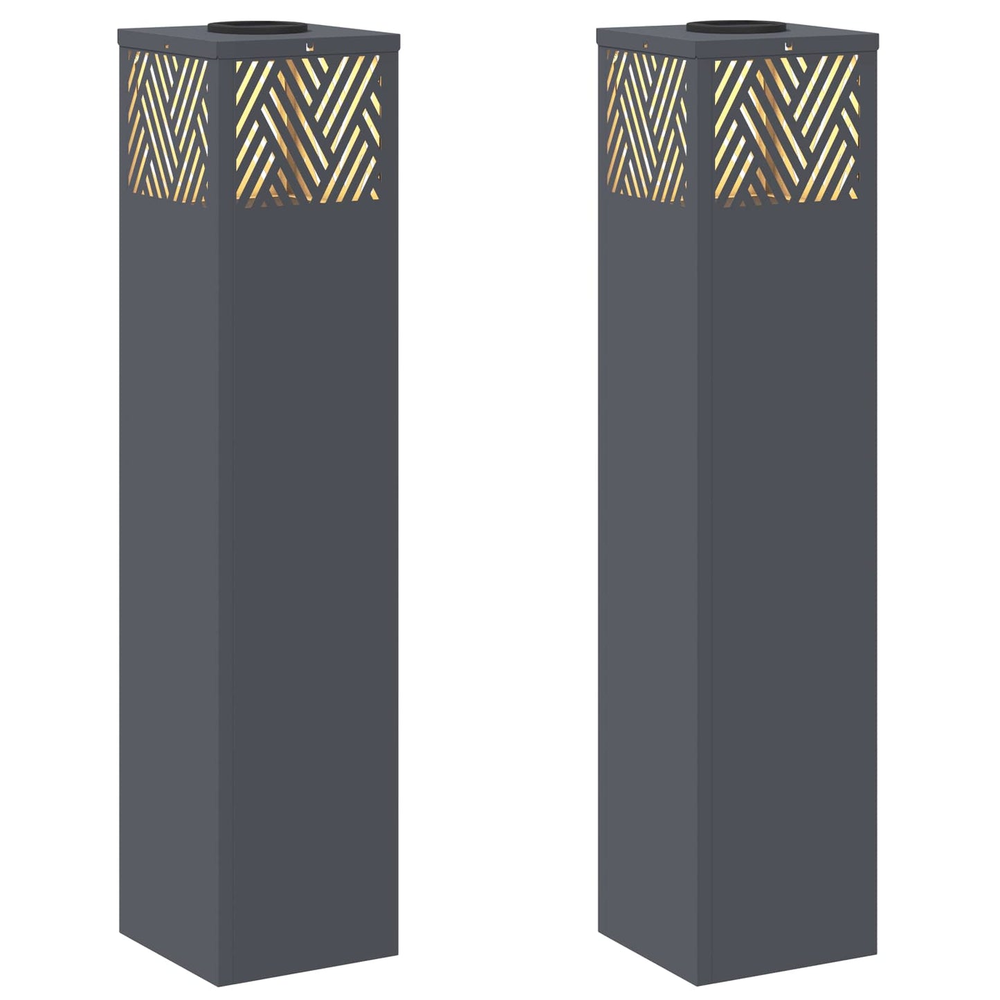 vidaXL Ηλιακό LED Φως Δρόμου 2 pcs Ανθρακί Κρύο Ρολαρισμένο Χάλυβα