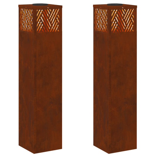 vidaXL Ηλιακό LED Φως Δρόμου 2 pcs Μπρονζέ Ατσάλι Σκληρυθέν στον Αέρα