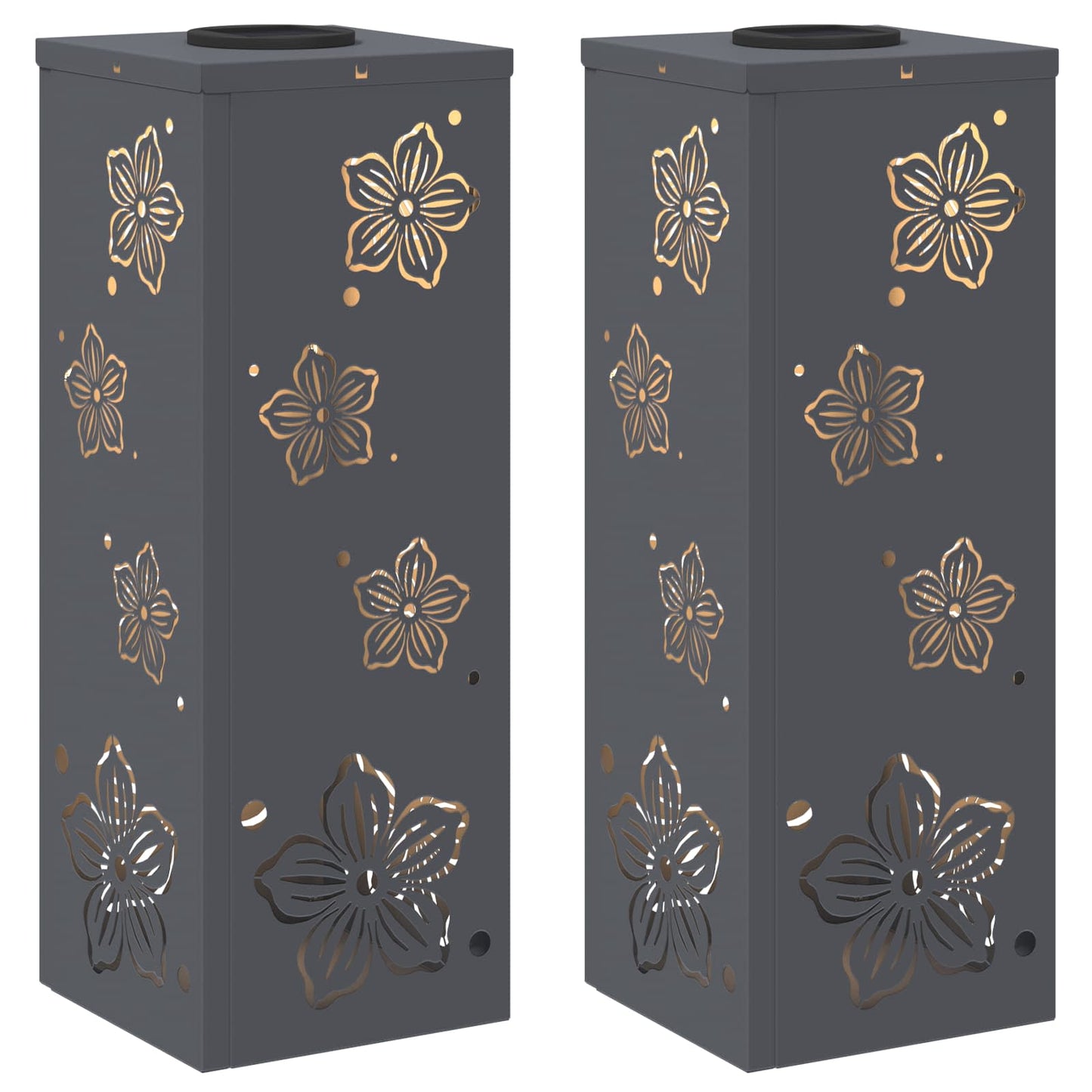 vidaXL Ηλιακό LED Φως Δρόμου 2 pcs Ανθρακί Κρύο Ρολαρισμένο Χάλυβα