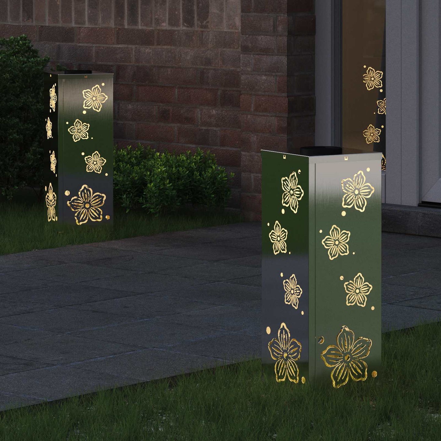 vidaXL Ηλιακό LED Φως Δρόμου 2 pcs Σκ rusty Ανοξείδωτο ατσάλι