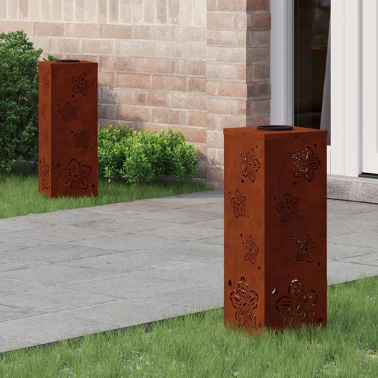 vidaXL Ηλιακό LED Φως Δρόμου 2 pcs Σκ rusty Ατσάλι Σκληρυθέν στον Αέρα