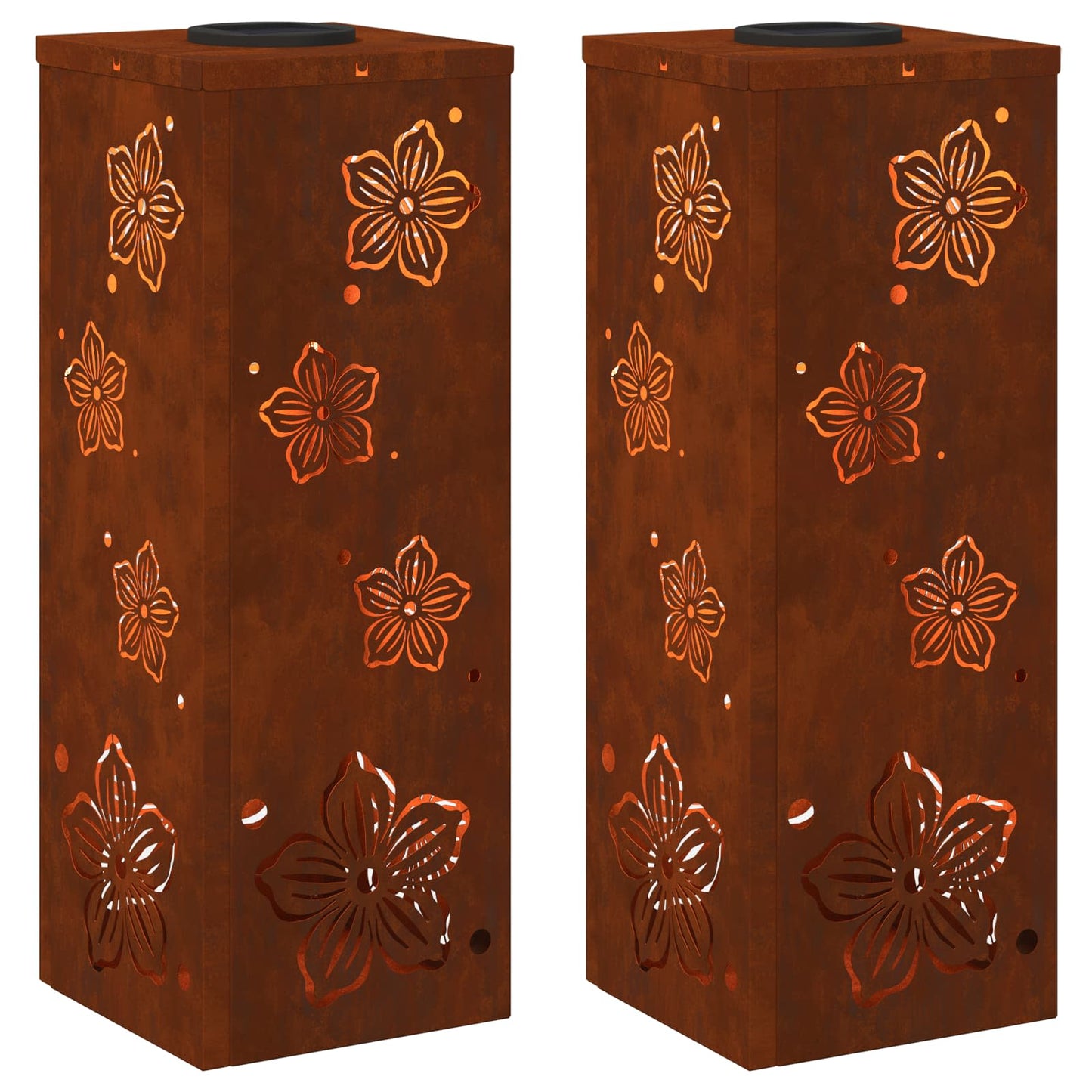 vidaXL Ηλιακό LED Φως Δρόμου 2 pcs Σκ rusty Ατσάλι Σκληρυθέν στον Αέρα