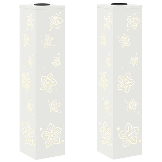 vidaXL Ηλιακό LED Φως Δρόμου 2 pcs Λευκό Κρύο Ρολαρισμένο Χάλυβα