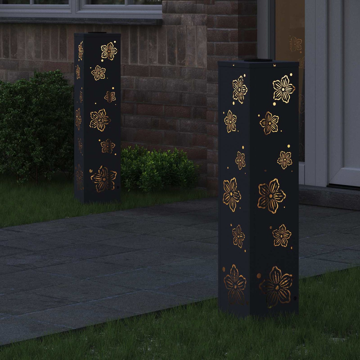 vidaXL Ηλιακό LED Φως Δρόμου 2 pcs Ανθρακί Κρύο Ρολαρισμένο Χάλυβα