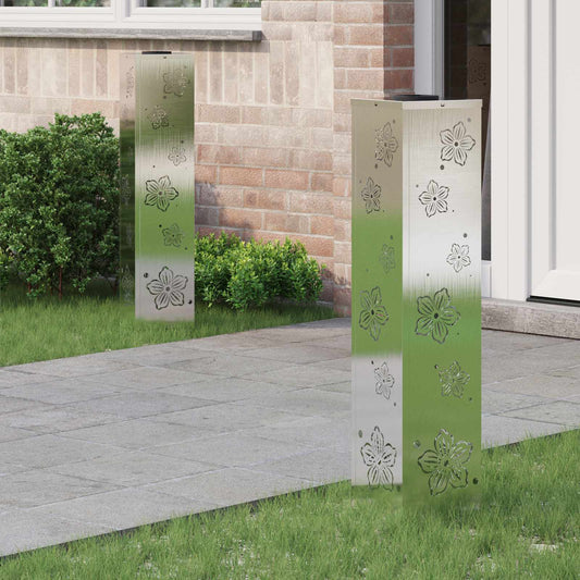 vidaXL Ηλιακό LED Φως Δρόμου 2 pcs Σκ rusty Ανοξείδωτο ατσάλι