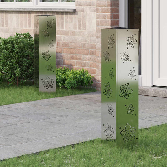 vidaXL Ηλιακό LED Φως Δρόμου 2 pcs Σκ rusty Γαλβανισμένο