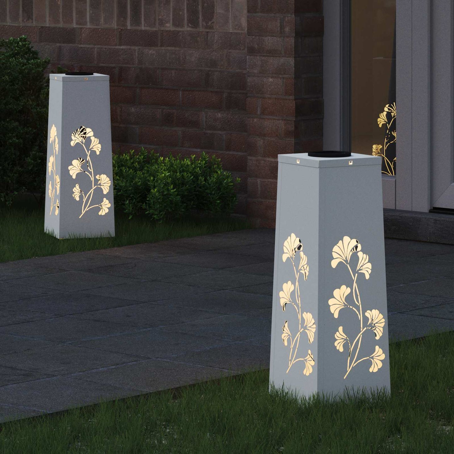 vidaXL Ηλιακό LED Φως Δρόμου 2 pcs Λευκό Κρύο Ρολαρισμένο Χάλυβα