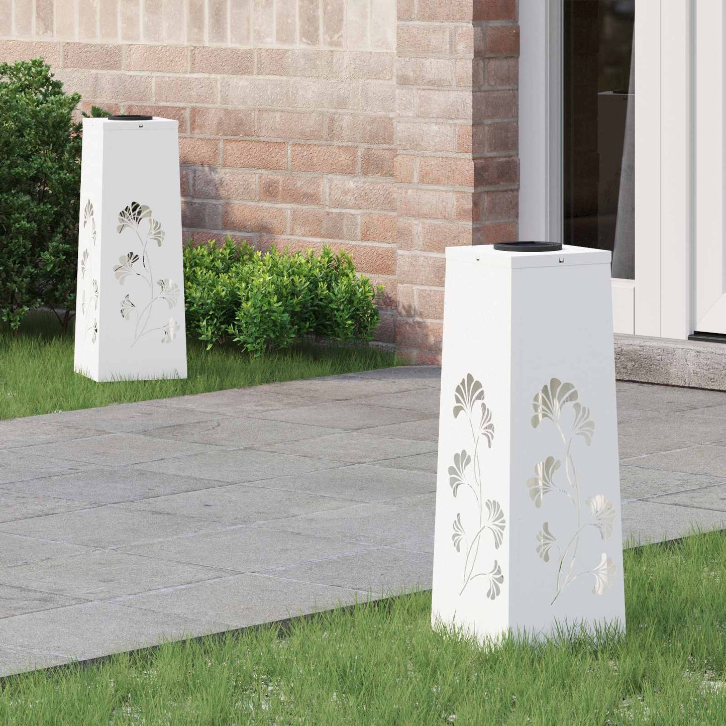 vidaXL Ηλιακό LED Φως Δρόμου 2 pcs Λευκό Κρύο Ρολαρισμένο Χάλυβα