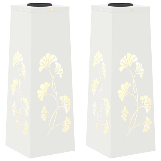 vidaXL Ηλιακό LED Φως Δρόμου 2 pcs Λευκό Κρύο Ρολαρισμένο Χάλυβα