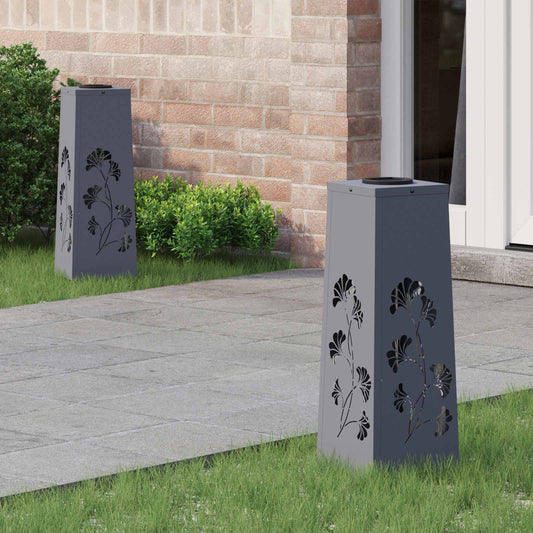 vidaXL Ηλιακό LED Φως Δρόμου 2 pcs Ανθρακί Κρύο Ρολαρισμένο Χάλυβα