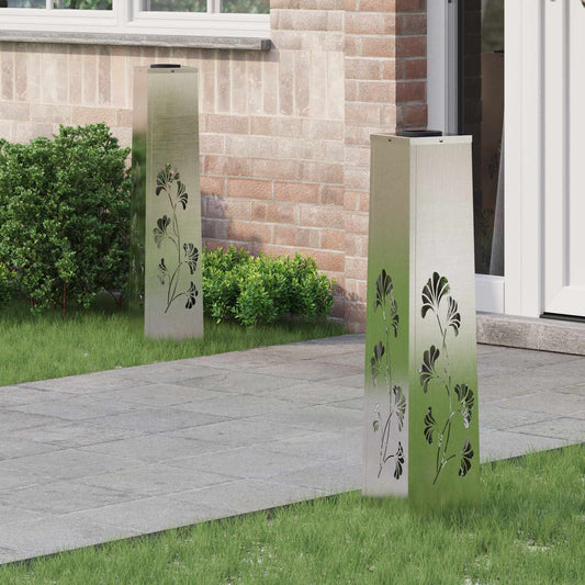 vidaXL Ηλιακό LED Φως Δρόμου 2 pcs Σκ rusty Ανοξείδωτο ατσάλι