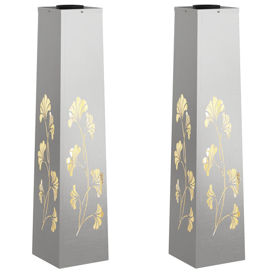 vidaXL Ηλιακό LED Φως Δρόμου 2 pcs Ασημί Ανοξείδωτο ατσάλι
