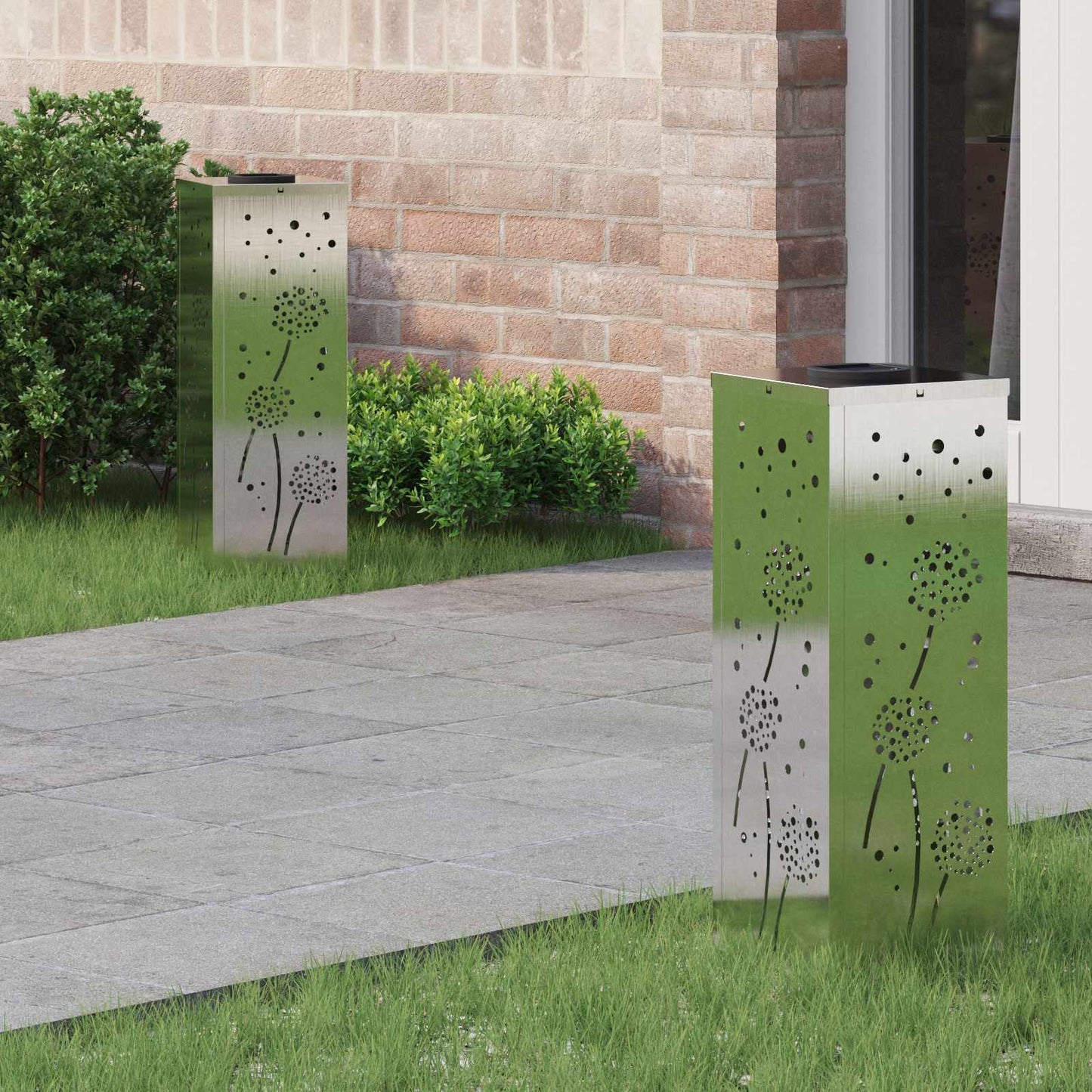 vidaXL Ηλιακό LED Φως Δρόμου 2 pcs Ανοξείδωτο ατσάλι Ανοξείδωτο ατσάλι