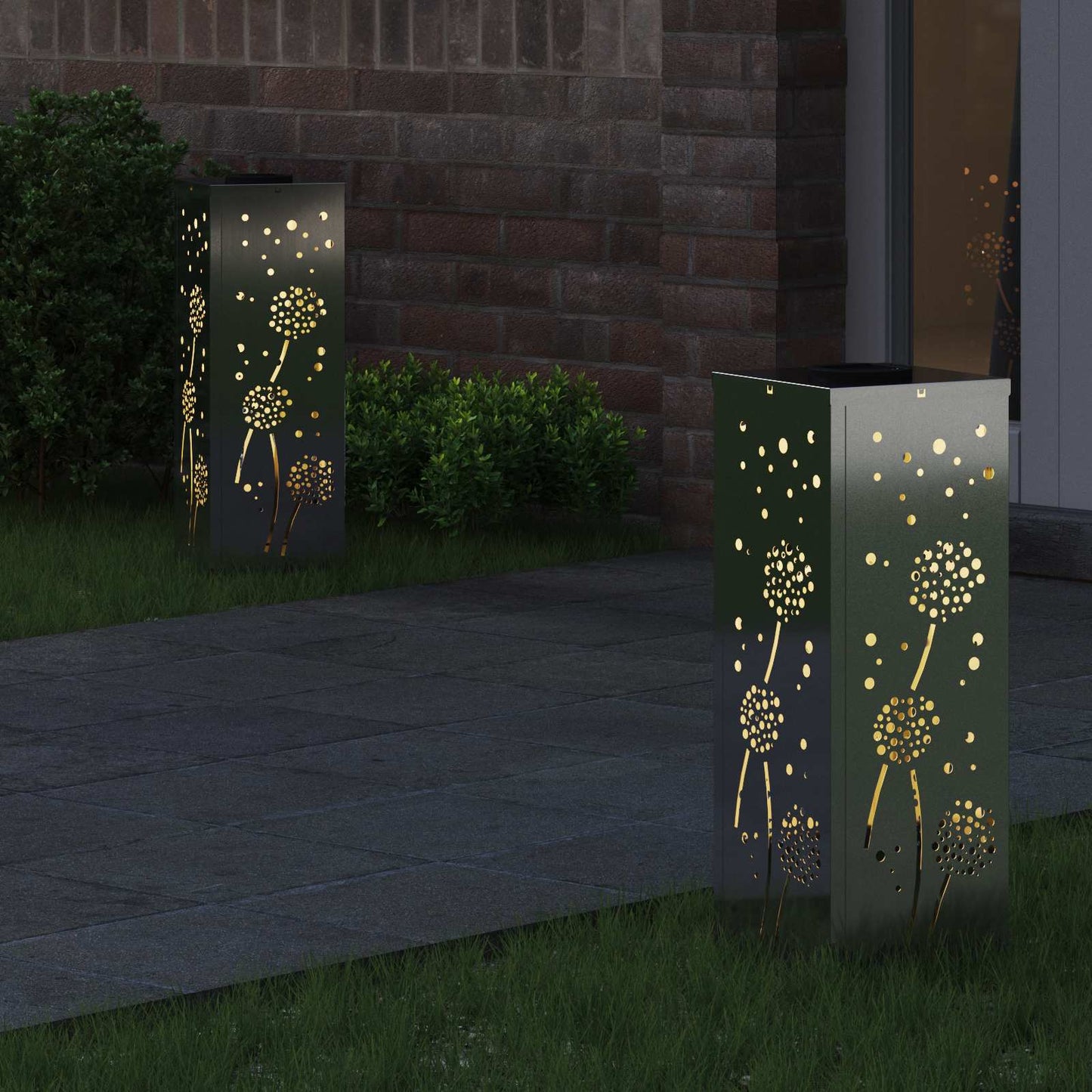 vidaXL Ηλιακό LED Φως Δρόμου 2 pcs Γαλβανισμένο Γαλβανισμένο