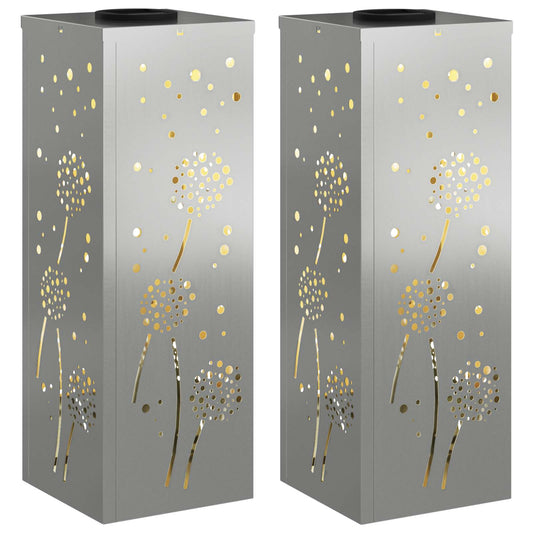 vidaXL Ηλιακό LED Φως Δρόμου 2 pcs Γαλβανισμένο Γαλβανισμένο