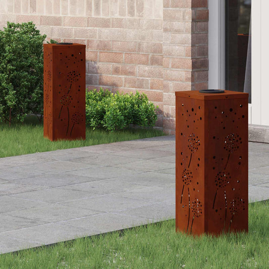 vidaXL Ηλιακό LED Φως Δρόμου 2 pcs Χάλυβας Corten Χάλυβας Corten