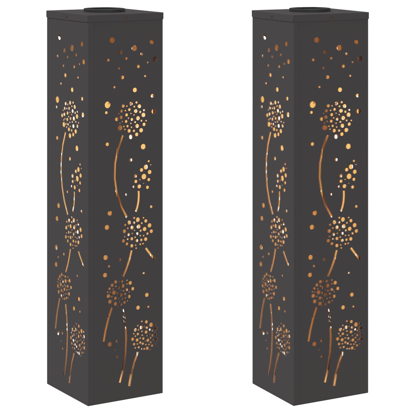 vidaXL Ηλιακό LED Φως Δρόμου 2 pcs Μαύρο Κρύο Ρολαρισμένο Χάλυβα