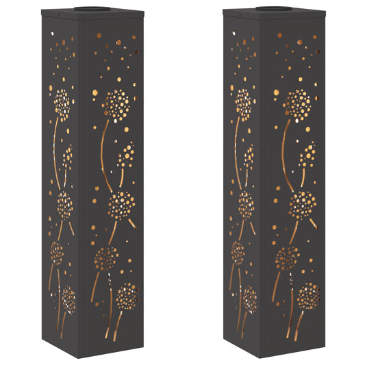 vidaXL Ηλιακό LED Φως Δρόμου 2 pcs Μαύρο Κρύο Ρολαρισμένο Χάλυβα