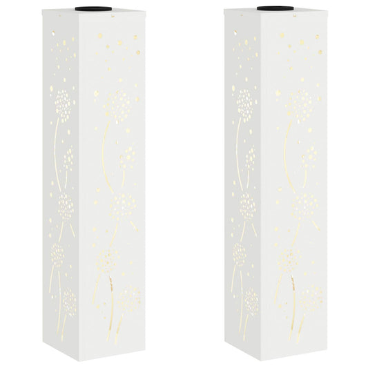 vidaXL Ηλιακό LED Φως Δρόμου 2 pcs Λευκό Κρύο Ρολαρισμένο Χάλυβα