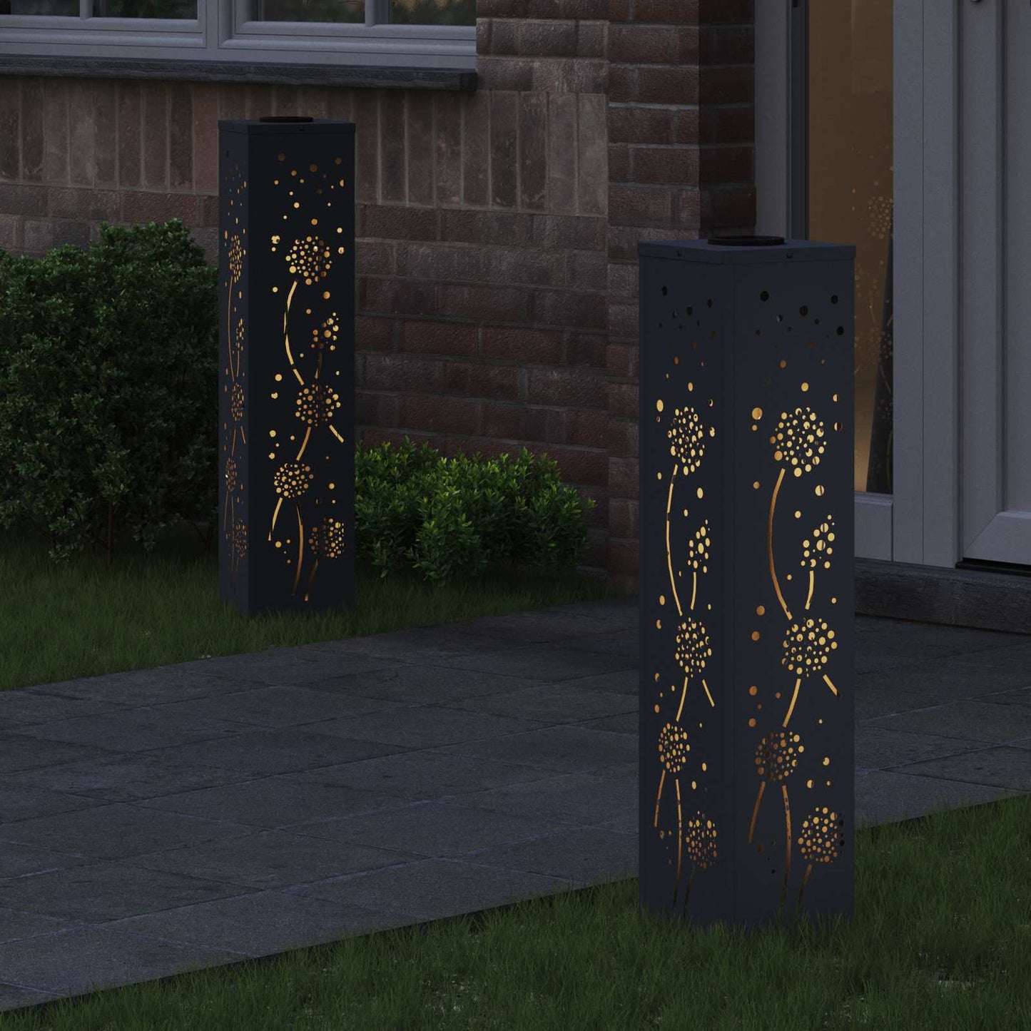 vidaXL Ηλιακό LED Φως Δρόμου 2 pcs Ανθρακί Κρύο Ρολαρισμένο Χάλυβα