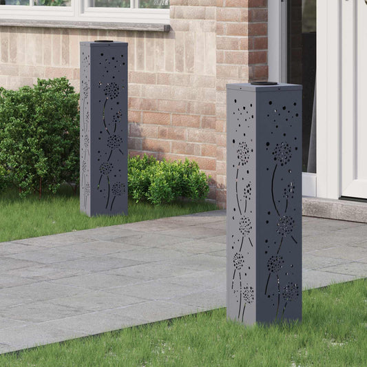 vidaXL Ηλιακό LED Φως Δρόμου 2 pcs Ανθρακί Κρύο Ρολαρισμένο Χάλυβα