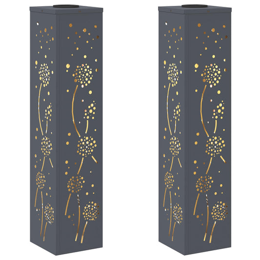 vidaXL Ηλιακό LED Φως Δρόμου 2 pcs Ανθρακί Κρύο Ρολαρισμένο Χάλυβα