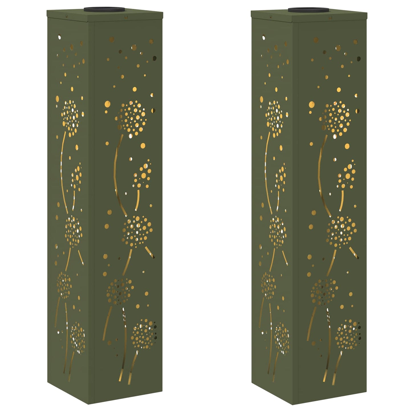 vidaXL Ηλιακό LED Φως Δρόμου με φώτα με μπαταρία 2 pcs Ελιά Πράσινη