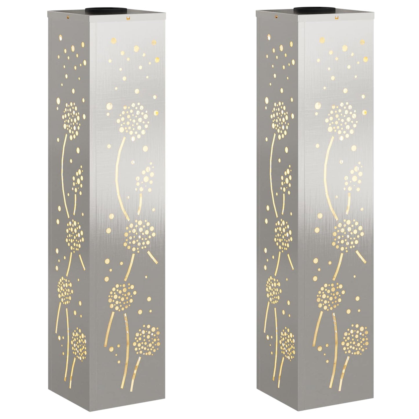 vidaXL Ηλιακό LED Φως Δρόμου 2 pcs Ανοξείδωτο ατσάλι Ανοξείδωτο ατσάλι