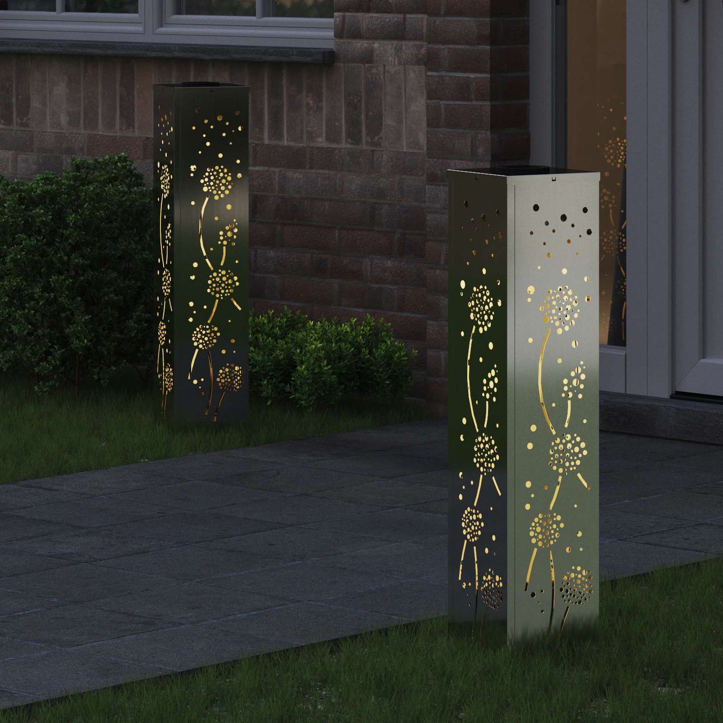 vidaXL Ηλιακό LED Φως Δρόμου 2 pcs Γαλβανισμένο Γαλβανισμένο