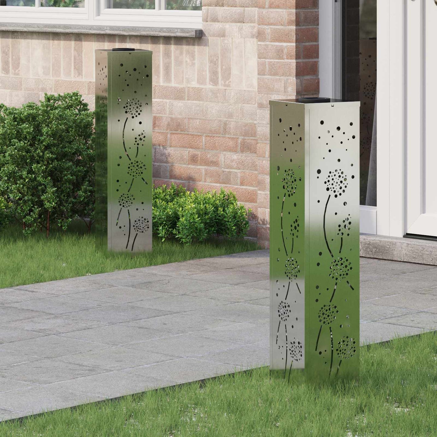 vidaXL Ηλιακό LED Φως Δρόμου 2 pcs Γαλβανισμένο Γαλβανισμένο