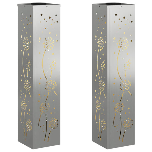 vidaXL Ηλιακό LED Φως Δρόμου 2 pcs Γαλβανισμένο Γαλβανισμένο