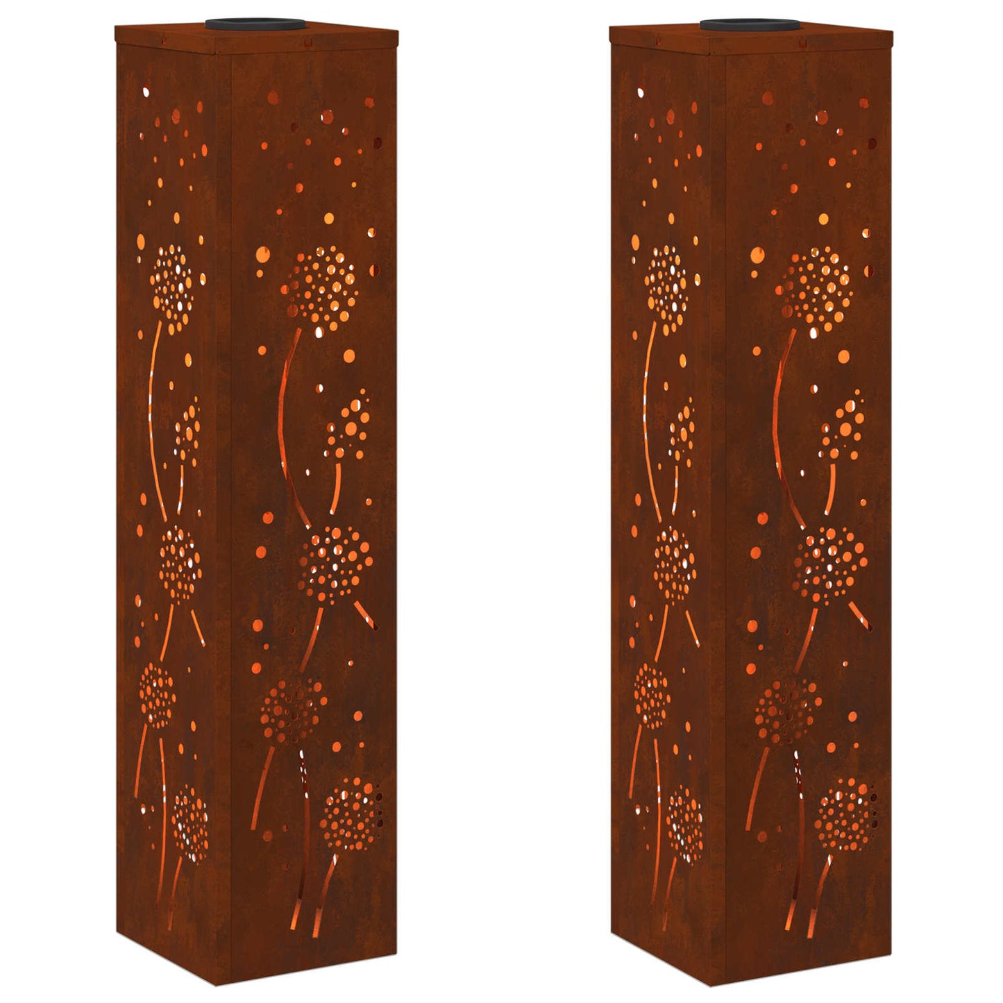 vidaXL Ηλιακό LED Φως Δρόμου 2 pcs Χάλυβας Corten Χάλυβας Corten
