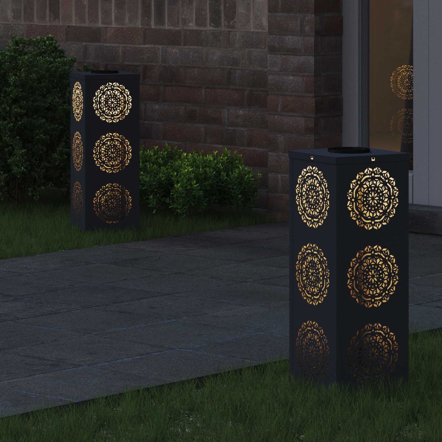 vidaXL Ηλιακό LED Φως Δρόμου 2 pcs Ανθρακί Κρύο Ρολαρισμένο Χάλυβα