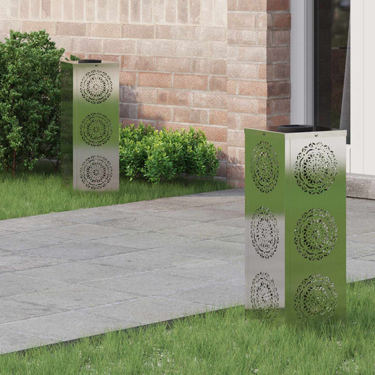 vidaXL Ηλιακό LED Φως Δρόμου 2 pcs Ανοξείδωτο ατσάλι Ανοξείδωτο ατσάλι