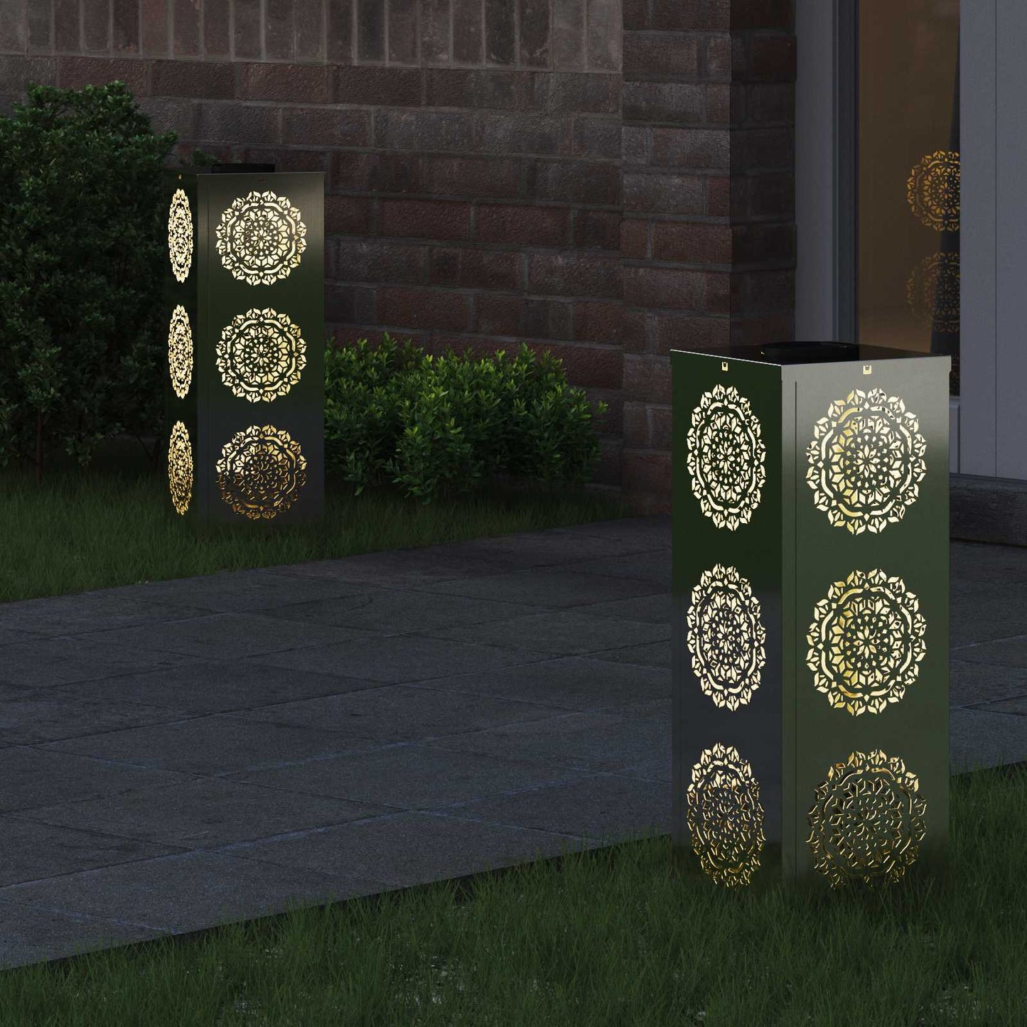 vidaXL Ηλιακό LED Φως Δρόμου 2 pcs Γαλβανισμένο Γαλβανισμένο